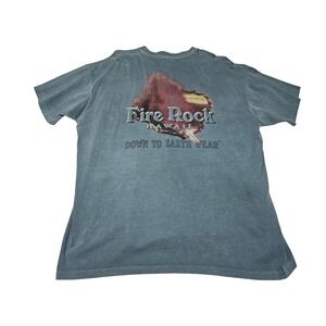Vintage Fire Rock Hawaii "Down to Earth Wear" T-Shirt Garment Dyed USA XL